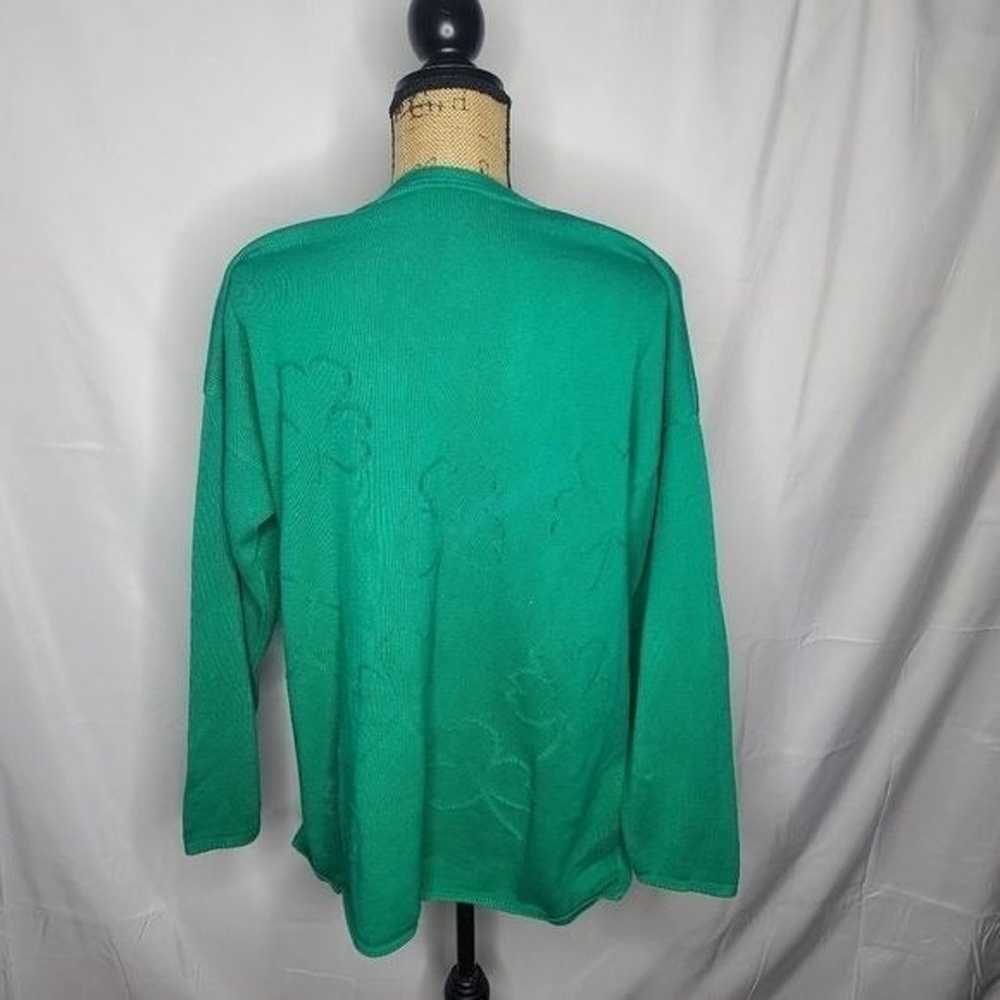 Vintage 80s Green Lucky Clover Irish Oversized Co… - image 5