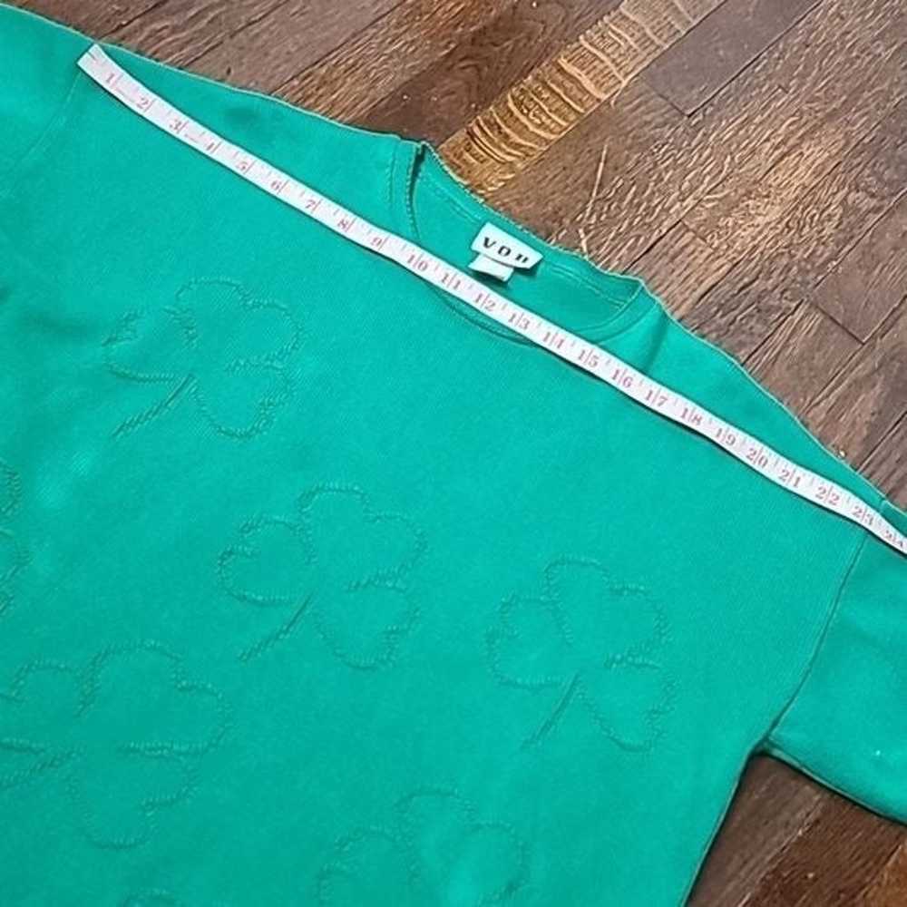 Vintage 80s Green Lucky Clover Irish Oversized Co… - image 9