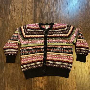 VINTAGE Y2K Colorful Rainbow Striped Cardigan - image 1