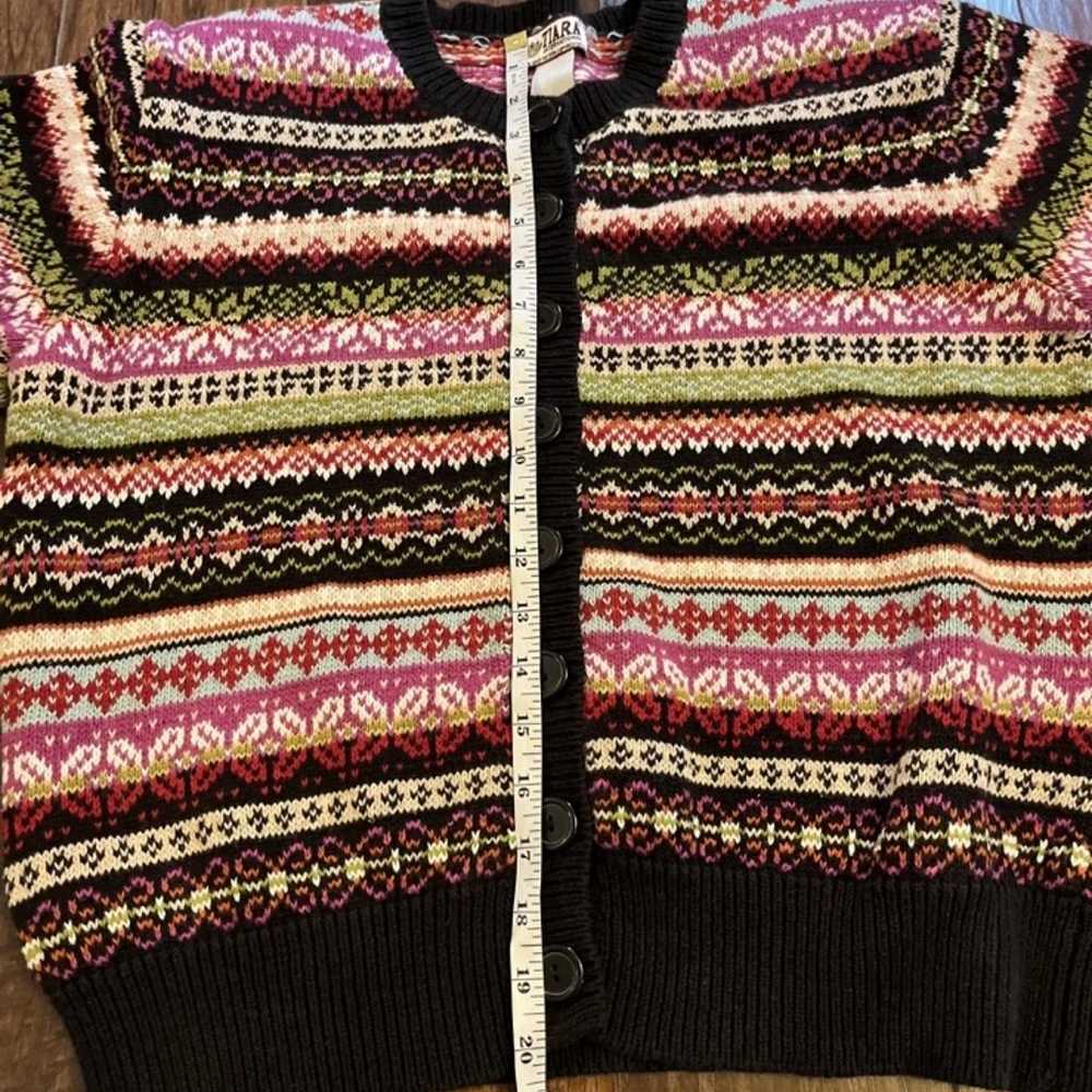 VINTAGE Y2K Colorful Rainbow Striped Cardigan - image 4