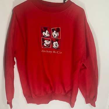 Vintage Disney Mickey Mouse Fleece Crewneck Sweat… - image 1