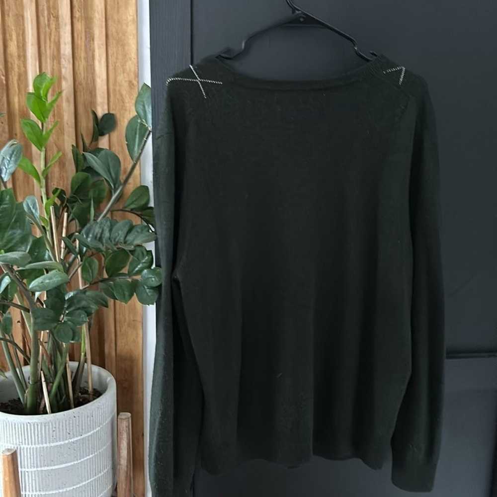 Vintage Merona 100% merino Wool V neck unisex Swe… - image 3