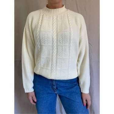 Vintage Knit Pullover Cream White Sweater