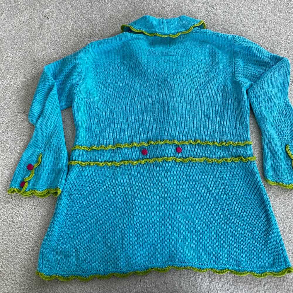 Rare vintage Storybook Knits aqua cardigan sweate… - image 6