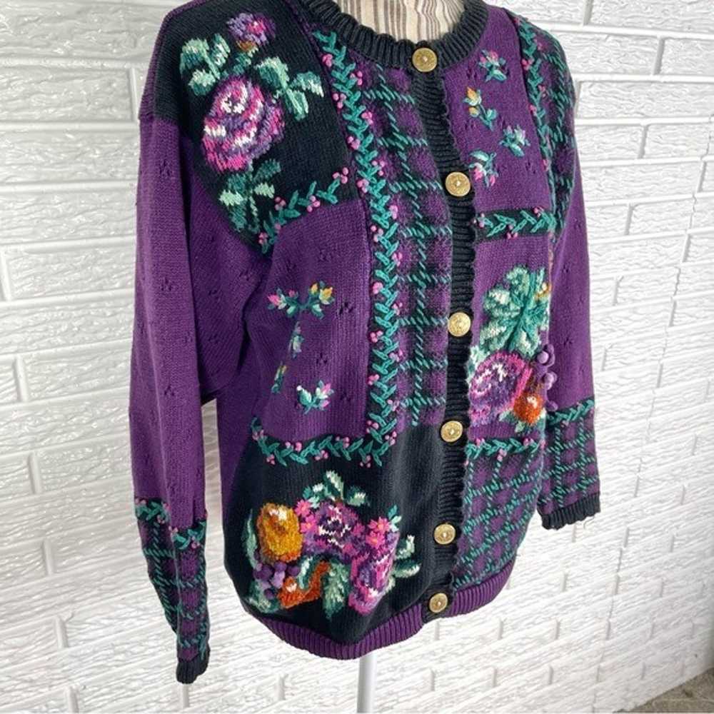 Vintage Jantzen Classics Hand Embroidered Knit Ca… - image 3