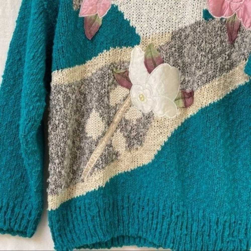 Vintage Liz Claiborne Sweater Womens Large Floral… - image 3