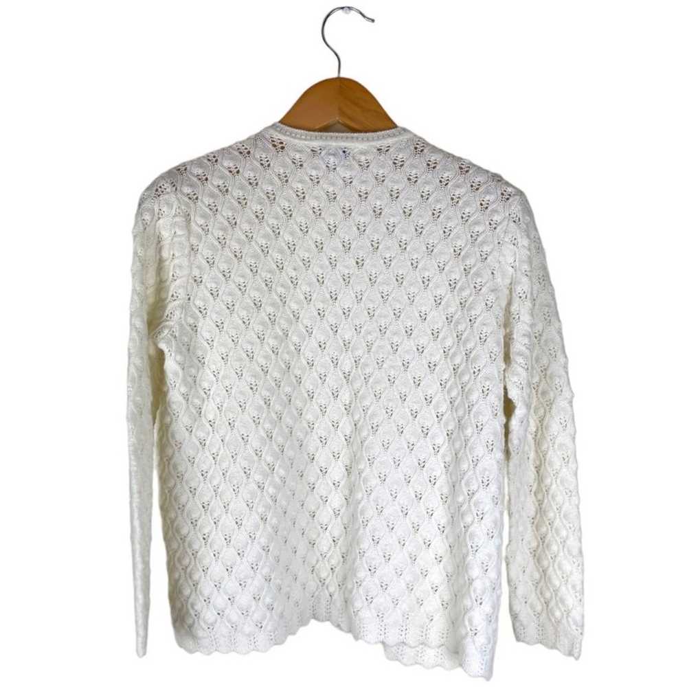 Vintage British Vogue Ivory Off White Knit Cardig… - image 5