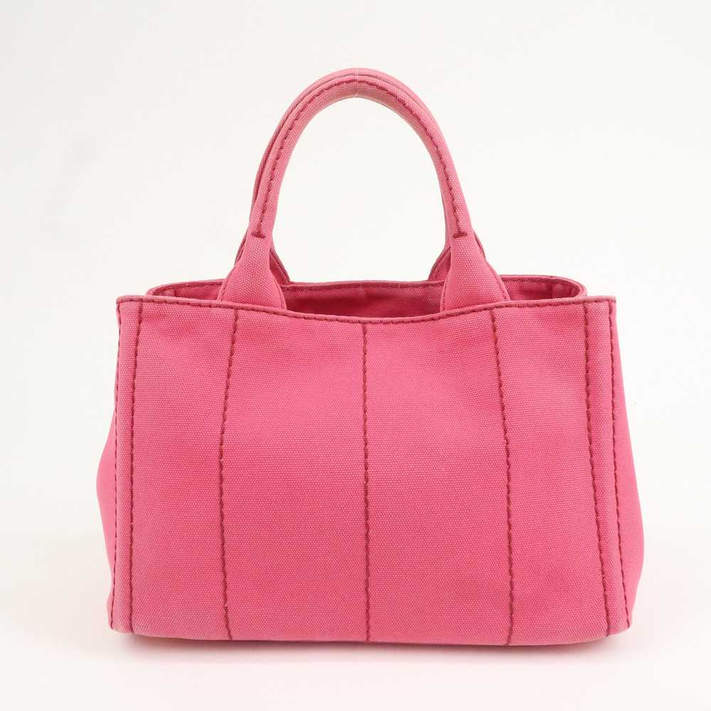 PRADA Logo Canapa Mini Canvas 2Way Bag Pink 1BG439 - image 2