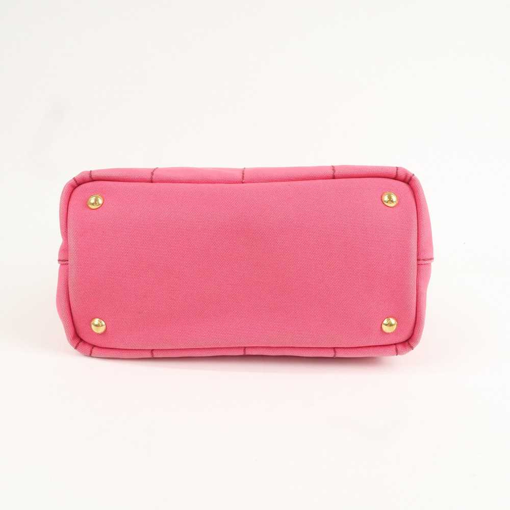 PRADA Logo Canapa Mini Canvas 2Way Bag Pink 1BG439 - image 5