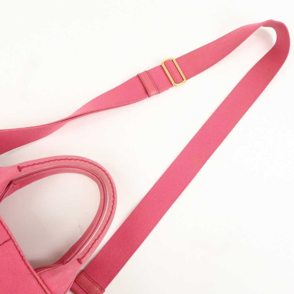 PRADA Logo Canapa Mini Canvas 2Way Bag Pink 1BG439 - image 6