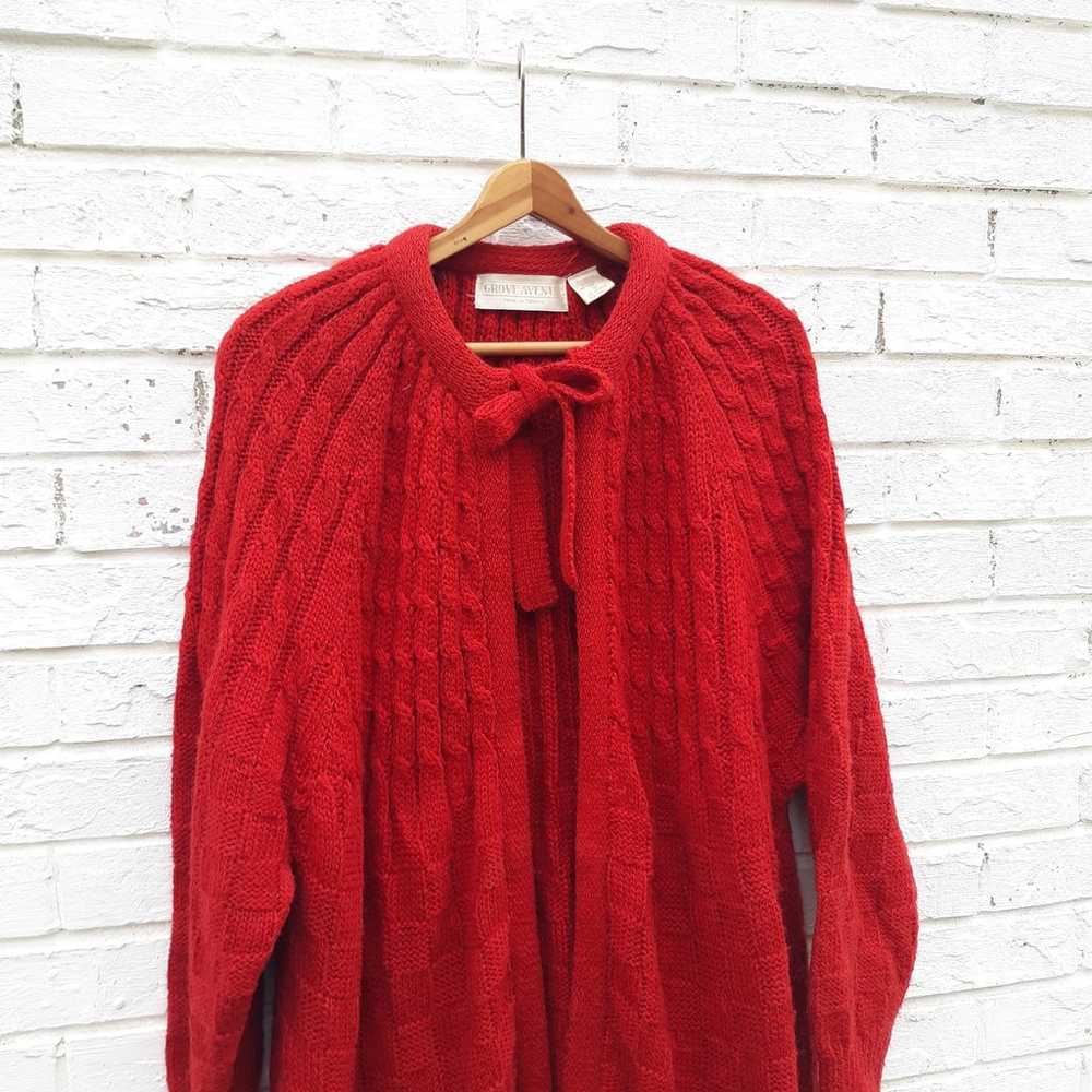 Vintage Wool Blend Cardigan Sweater Red - image 2