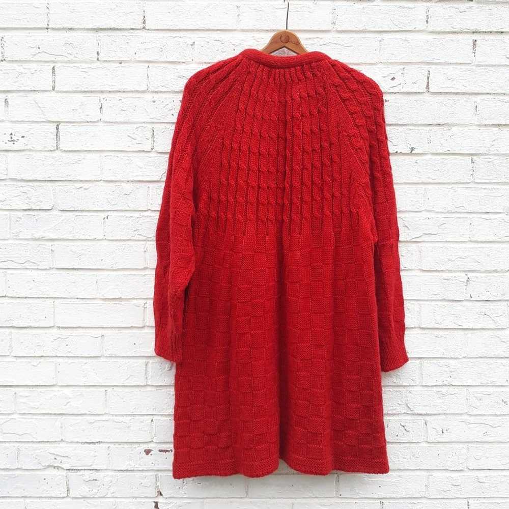 Vintage Wool Blend Cardigan Sweater Red - image 5