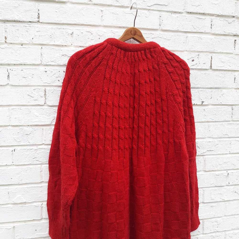 Vintage Wool Blend Cardigan Sweater Red - image 6