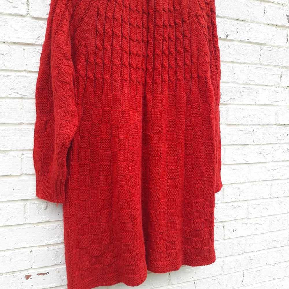 Vintage Wool Blend Cardigan Sweater Red - image 7