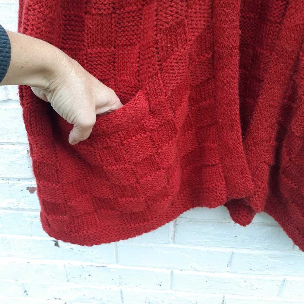 Vintage Wool Blend Cardigan Sweater Red - image 8