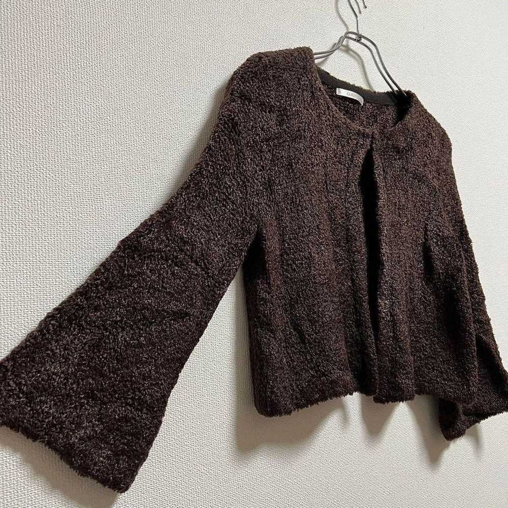 N327 Cordia Wool Cropped Bell Sleeve Bolero Size … - image 5