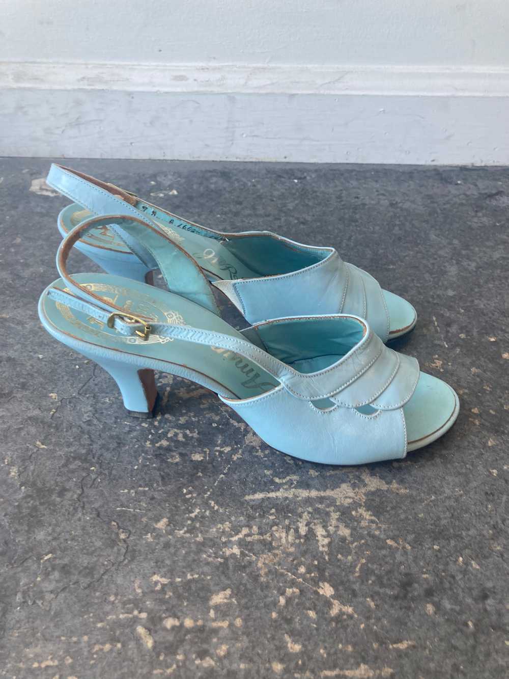 Vintage Amano Light Blue Sandal Heels Sz 7 - image 4