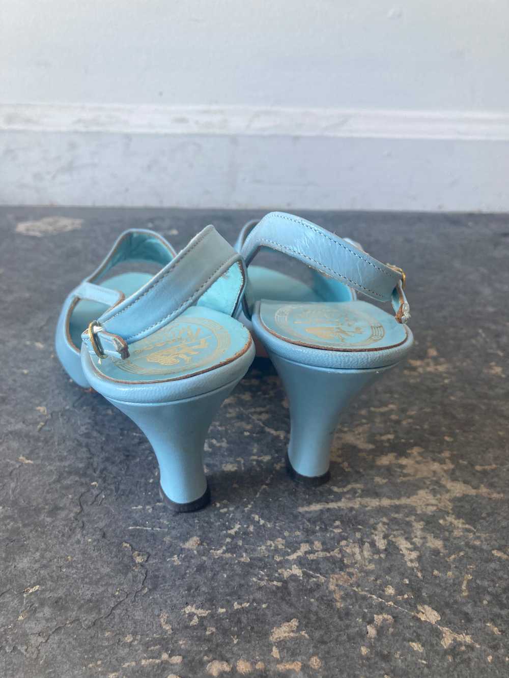 Vintage Amano Light Blue Sandal Heels Sz 7 - image 5