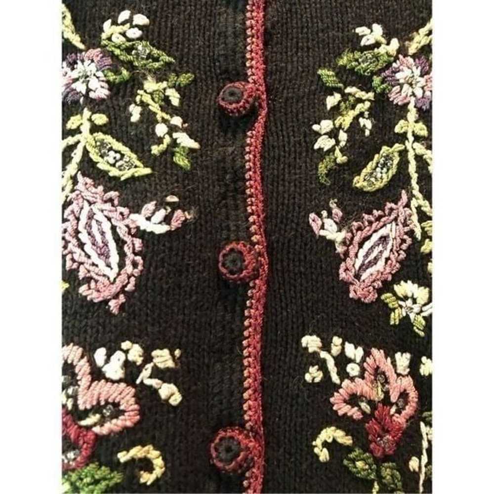 Tiara International Women’s Black Knitted Floral … - image 5