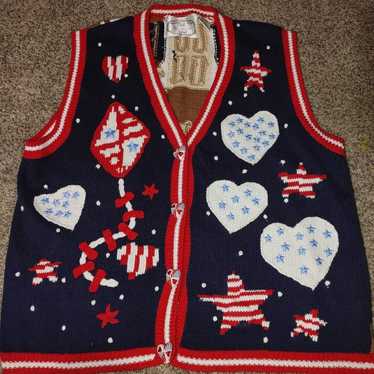 Eagle's Eye Parade 4th of July sweater Vest, large - image 1