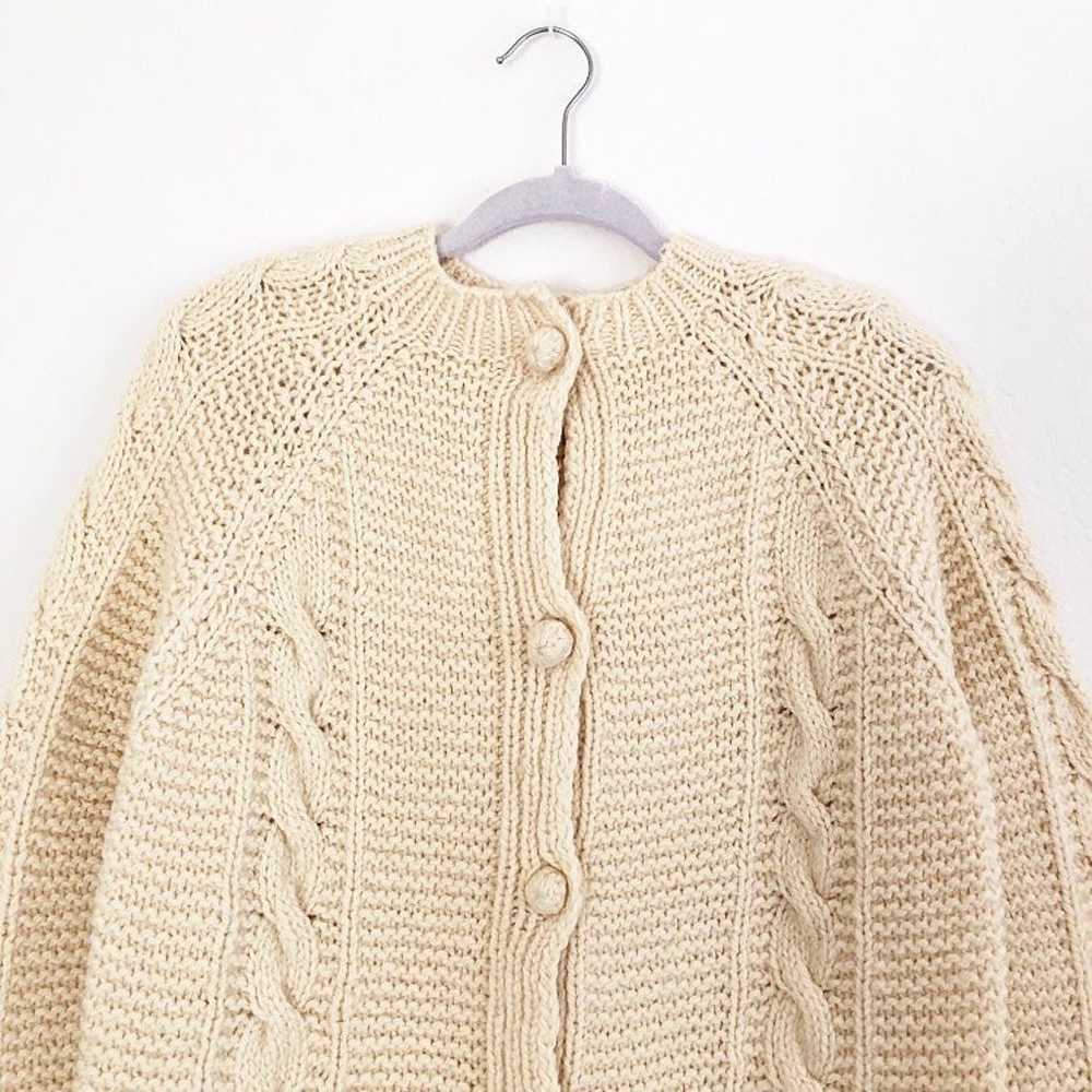 Vintage Beige Wool Cardigan Sweater - image 2