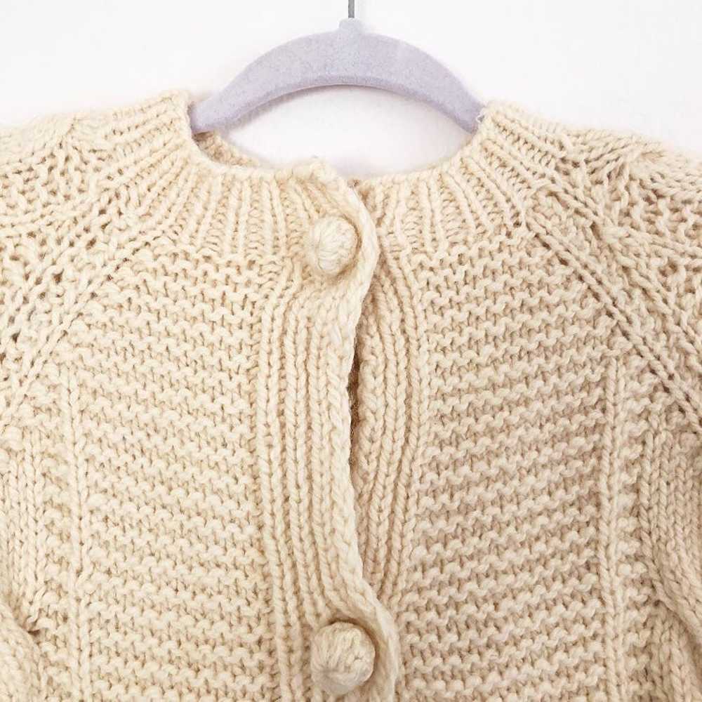 Vintage Beige Wool Cardigan Sweater - image 3