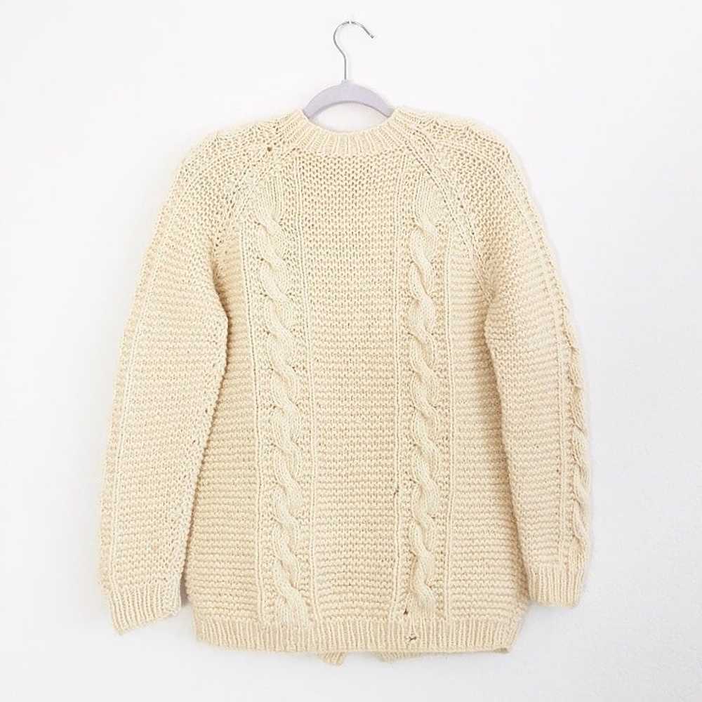 Vintage Beige Wool Cardigan Sweater - image 5