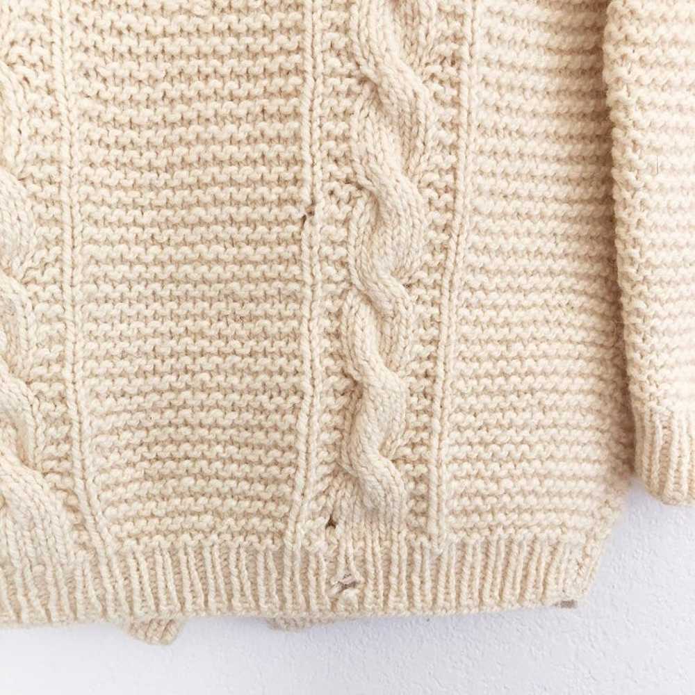 Vintage Beige Wool Cardigan Sweater - image 6