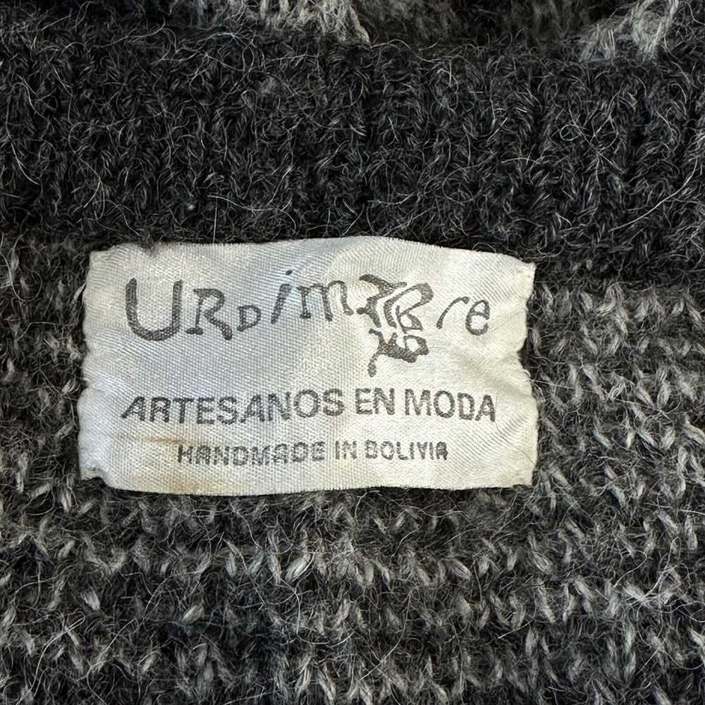 vintage bolivia handmade gray alpaca pullover swe… - image 4