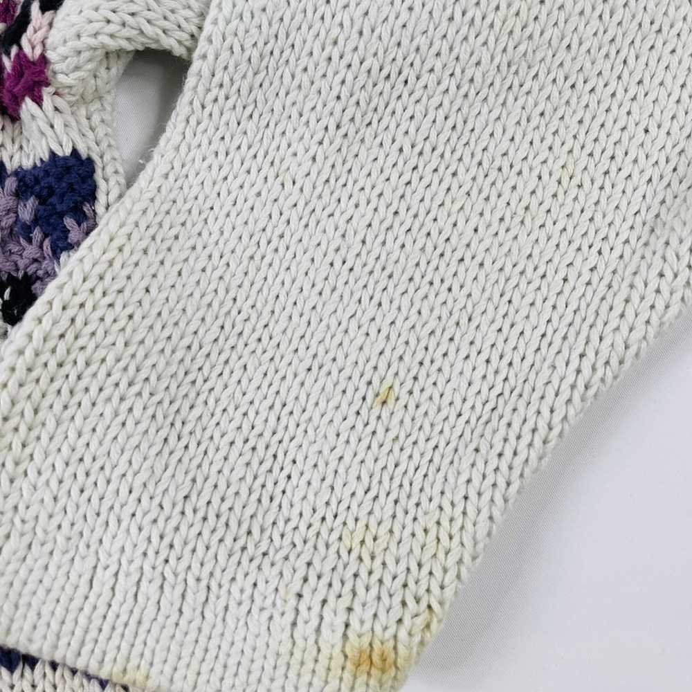 VTG 90s Floral Grandma Square Sweater - image 3