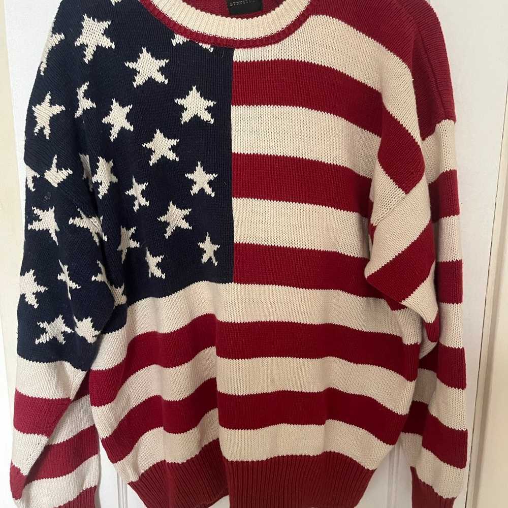 Vintage Structure American Flag Sweater - image 1