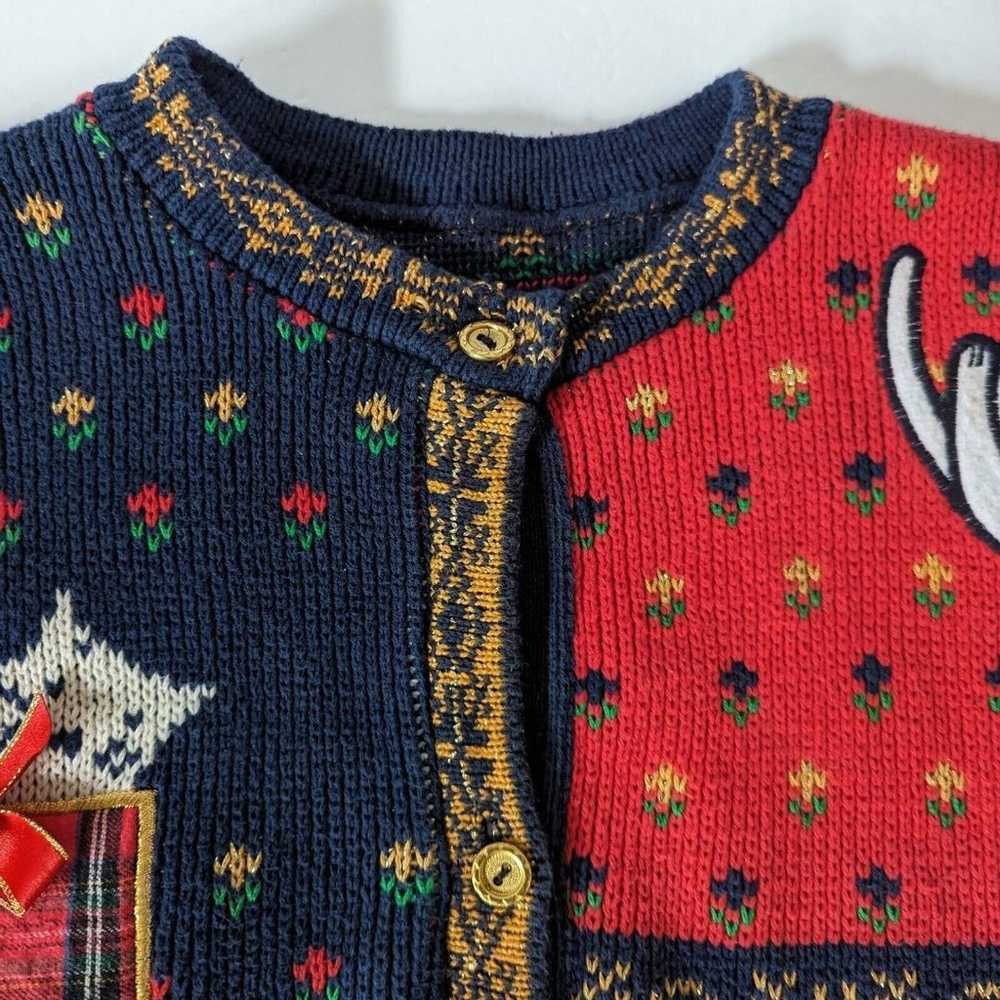 Vintage Cat Christmas Button Down Cardigan Sweate… - image 9