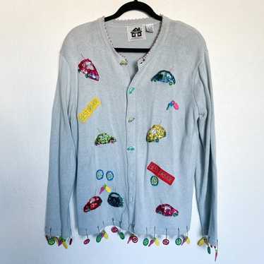 StoryBook Vintage 90's Blue Best Driver Car Cardi… - image 1