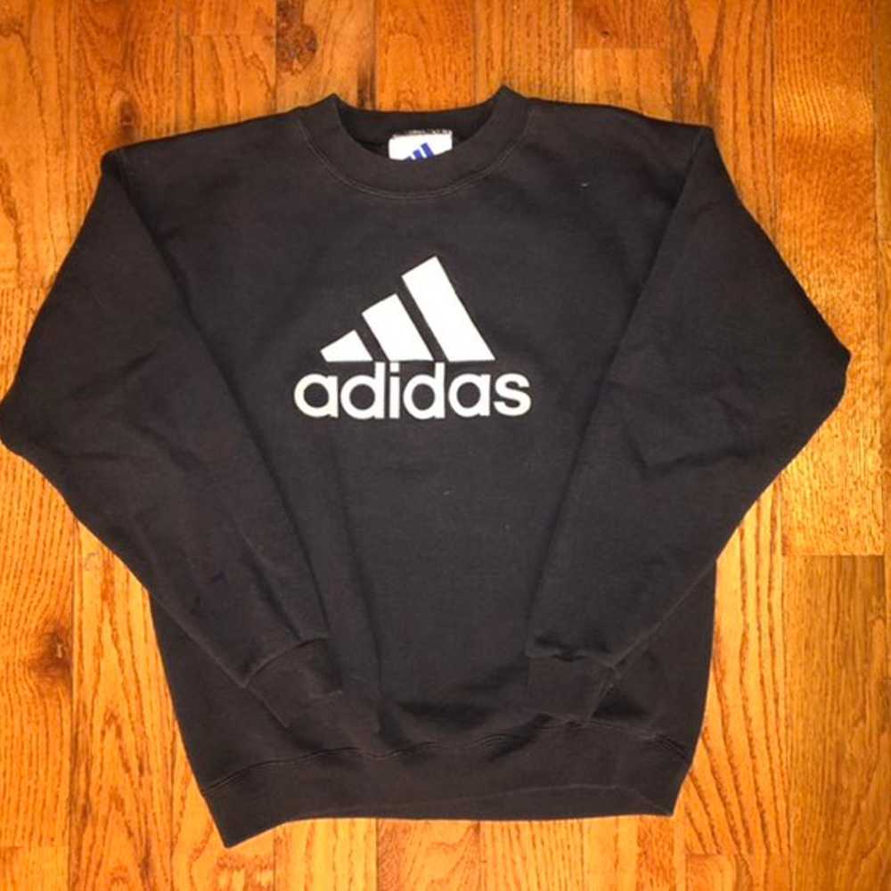 Adidas Vintage Black Crewneck White Tag - image 1