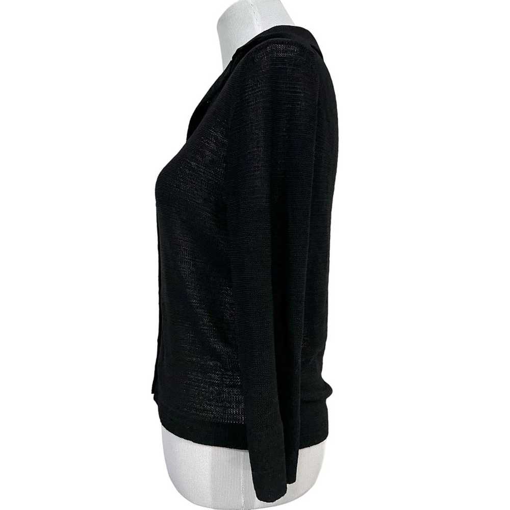 J.Crew Vintage Black Cardigan Knit Top Semi Sheer… - image 3