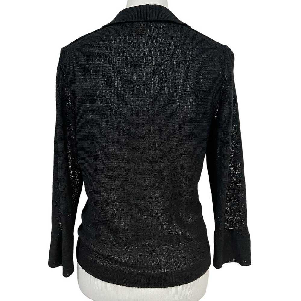 J.Crew Vintage Black Cardigan Knit Top Semi Sheer… - image 4