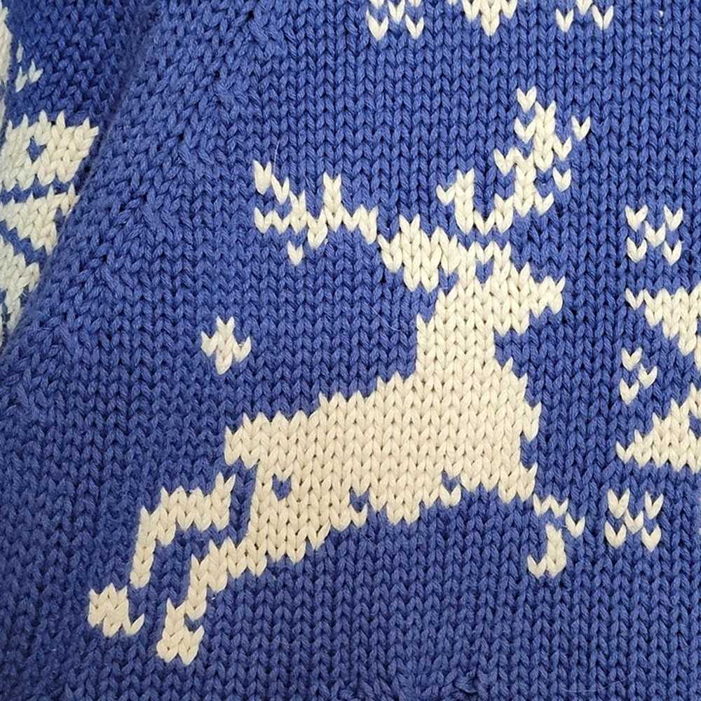 Vintage Deer Snowflake Sweater Turtleneck Pullove… - image 3