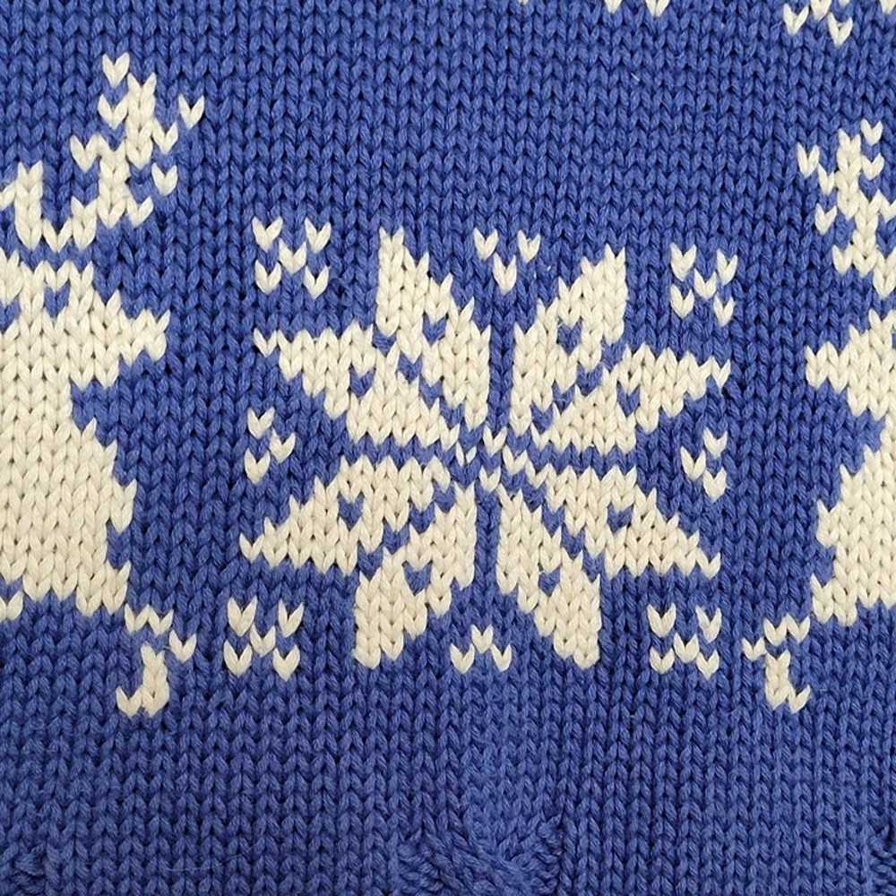 Vintage Deer Snowflake Sweater Turtleneck Pullove… - image 4