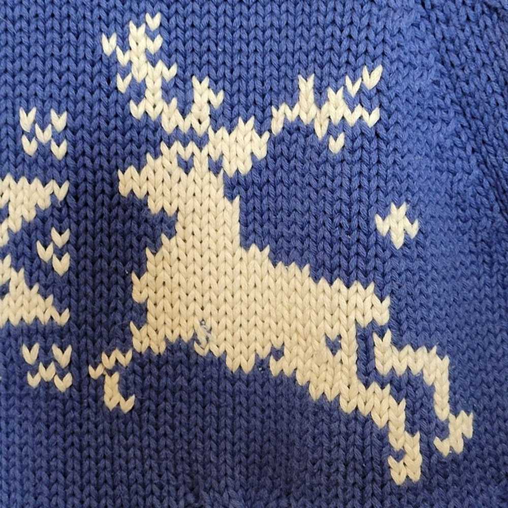 Vintage Deer Snowflake Sweater Turtleneck Pullove… - image 5