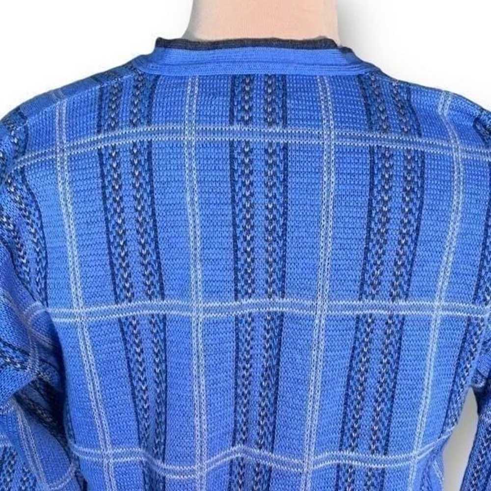 Vintage Pendleton Cardigan Sweater Blue Plaid Woo… - image 3