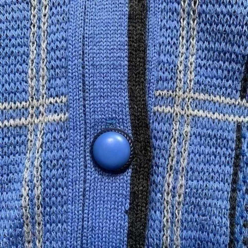 Vintage Pendleton Cardigan Sweater Blue Plaid Woo… - image 6