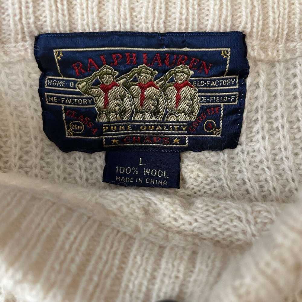 Vintage Ralph Lauren Sweater Fisherman Cable Knit… - image 3