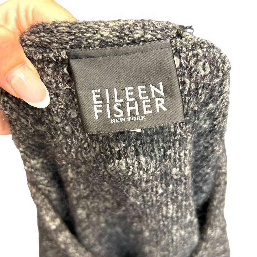 Eileen Fisher Vintage Marled Charcoal Gray V-Neck… - image 6