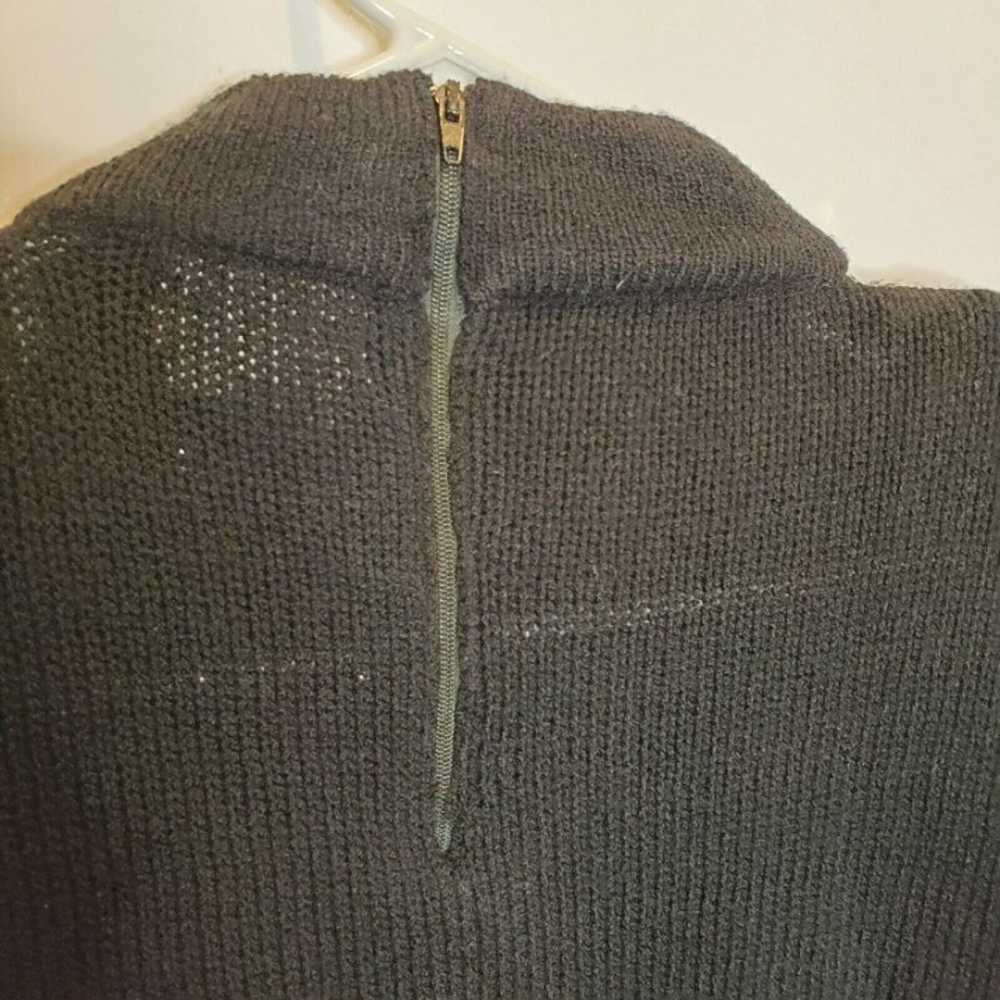 VTG 80s Cowlneck Sweater Black Sequins L - image 4