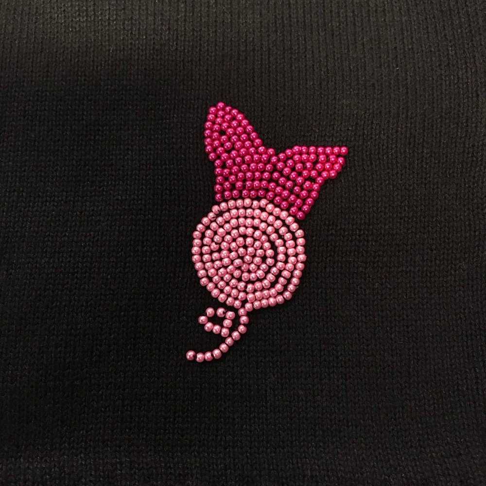 Michael Simon Pink Beaded Pigs Cardigan ~ Women’s… - image 8