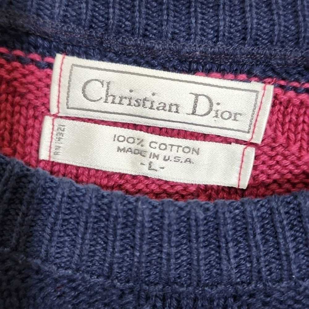 Christian Dior Vintage Knit Striped Crew Neck Wom… - image 7