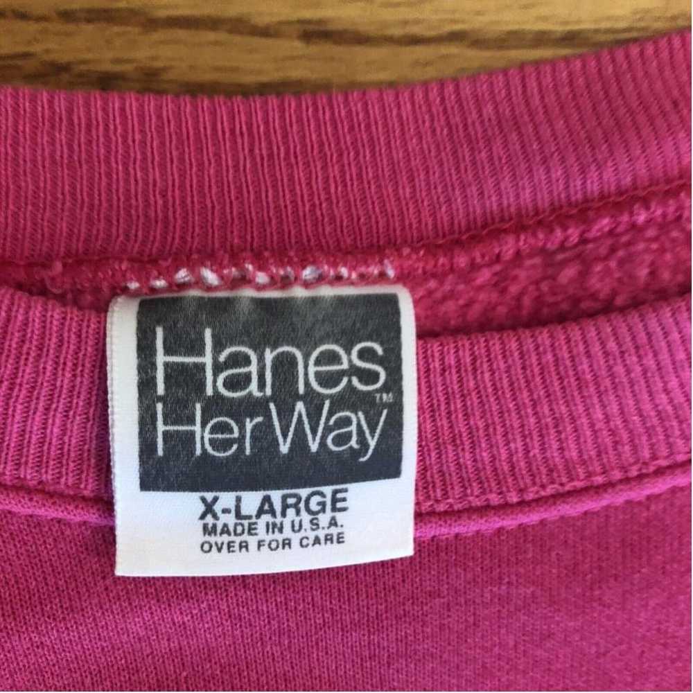 VTG 90’s Hanes XL Womens Grandma Sweatshirt Pink … - image 3