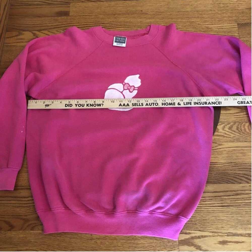 VTG 90’s Hanes XL Womens Grandma Sweatshirt Pink … - image 6