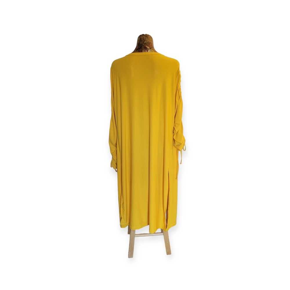 Rouge Collection cardigan top flowy long yellow p… - image 3