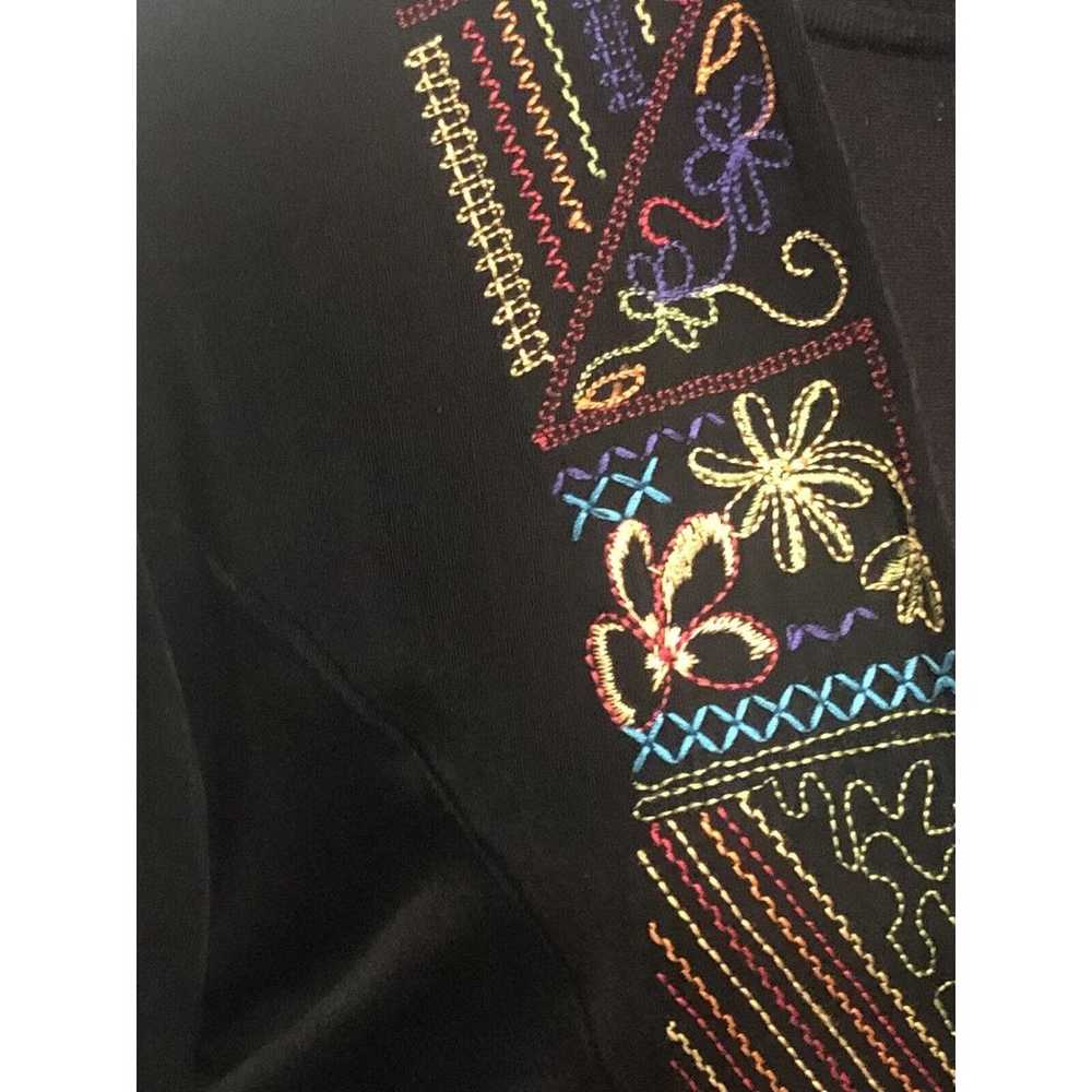 Vintage Chico’s Travelers Black Cardigan Multi Co… - image 3